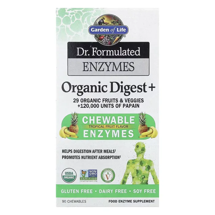 قرص آنزیم گوارش میوه‌ای گاردن آف لایف Dr. Formulated Enzymes, Organic Digest+
