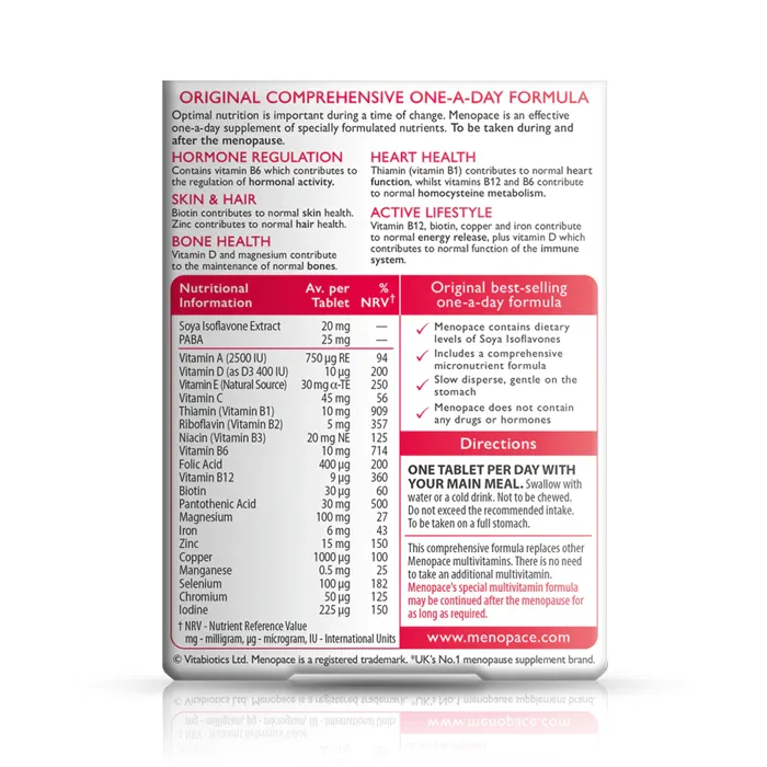قرص منوپیس ویتابیوتیکس اورجینال مخصوص بانوان Menopace Original Vitabiotics