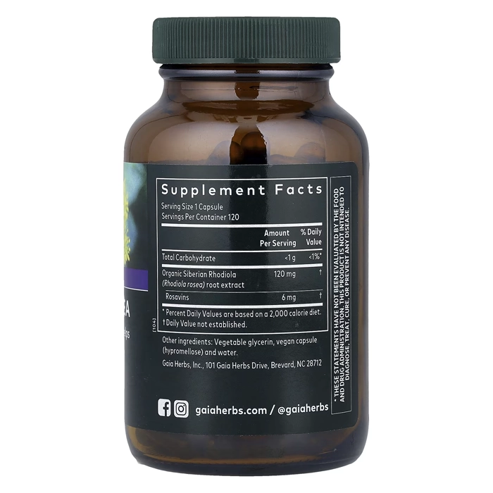 مکمل Rhodiola Rosea از برند Gaia Herbs