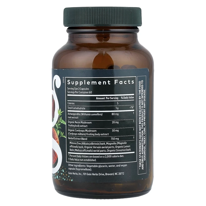 قرص غدد فوق کلیوی گایا هربز Adrenal Health, Nightly Restore Gaia Herbs
