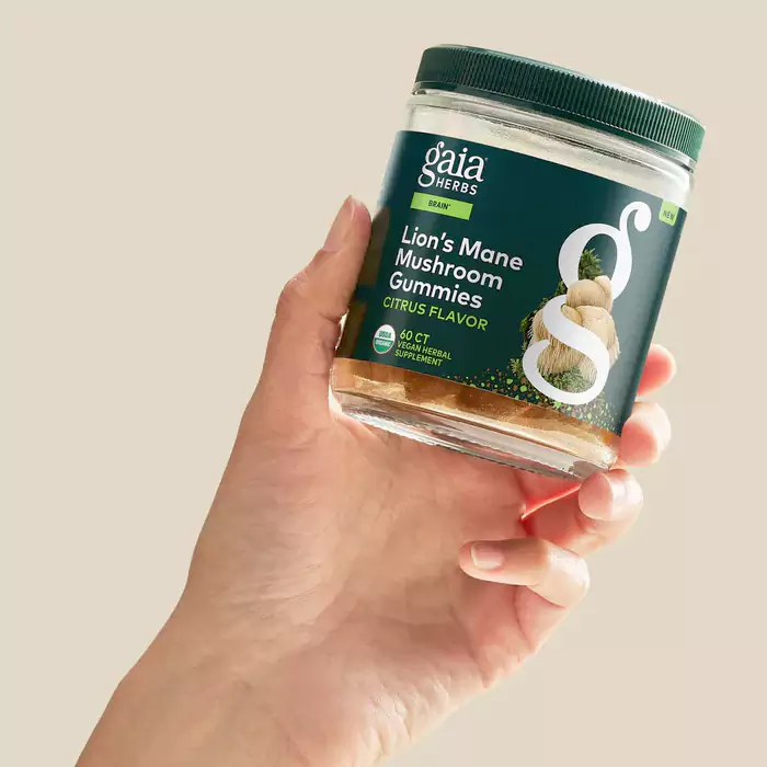مکمل پاستیلی Lion's Mane Mushroom , Citrus از برند Gaia Herbs