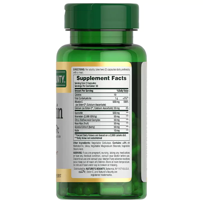 قرص کوئرستین نیچرزبونتی اصل Quercetin With Ester-C Nature's Bounty