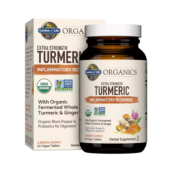 قرص زردچوبه گاردن آف لایف پاسخ التهابی Organics، Extra Strength Turmeric Garden of Life