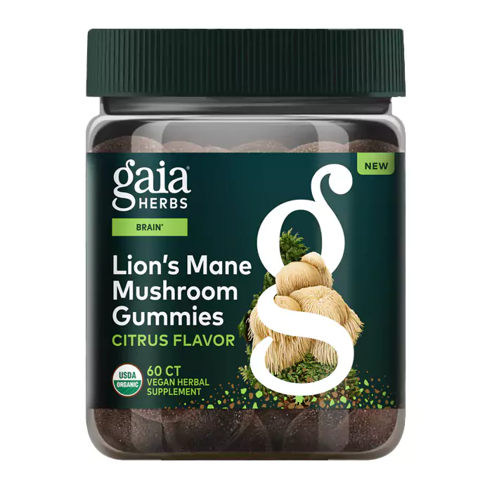 مکمل پاستیلی Lion's Mane Mushroom , Citrus از برند Gaia Herbs