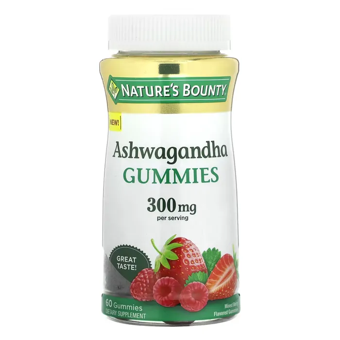 مکمل آشواگاندا با طعم توت‌مخلوط نیچرز بونتی Nature's Bounty Ashwagandha, Mixed Berry