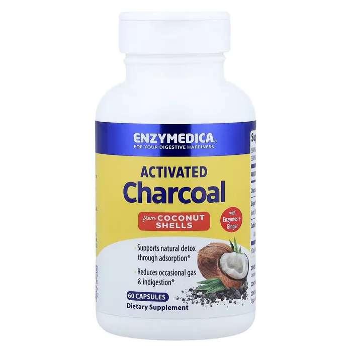 قرص زغال فعال انزایم‌دیکا Activated Charcoal Enzymedica