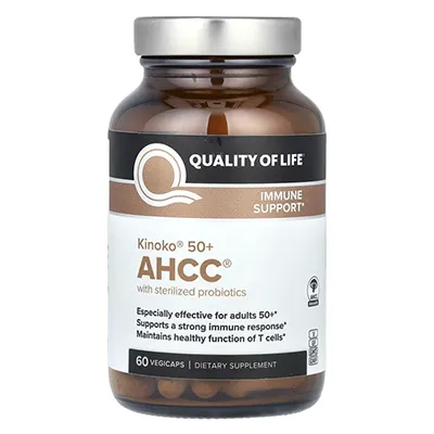 کپسول AHCC Kinoko مدل +50 کوالیتی اف لایف Kinoko 50+ AHCC with Sterilized Probiotics Quality of Life
