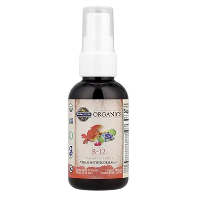 اسپری ارگانیک ویتامین B-12 توت‌فرنگی (Organics, B-12 Organic Spray, Raspberry)