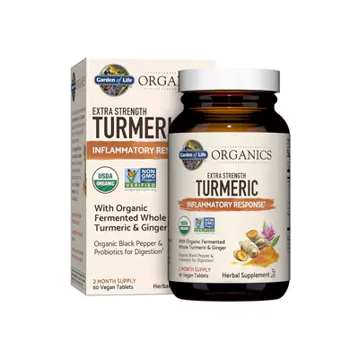 قرص زردچوبه گاردن آف لایف پاسخ التهابی Organics، Extra Strength Turmeric Garden of Life