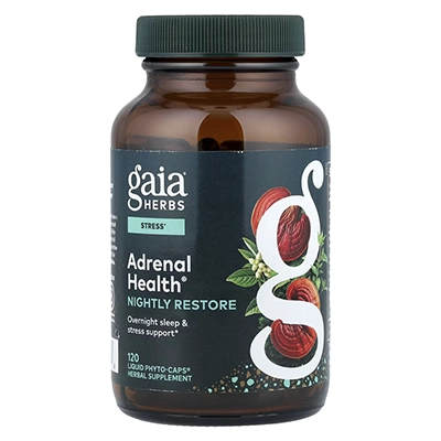 قرص غدد فوق کلیوی گایا هربز Adrenal Health, Nightly Restore Gaia Herbs