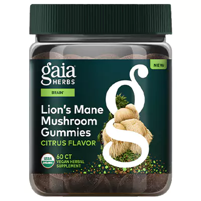 مکمل پاستیلی Lion's Mane Mushroom , Citrus از برند Gaia Herbs