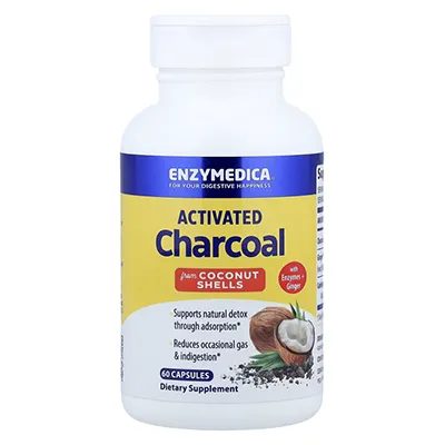 قرص زغال فعال انزایم‌دیکا Activated Charcoal Enzymedica