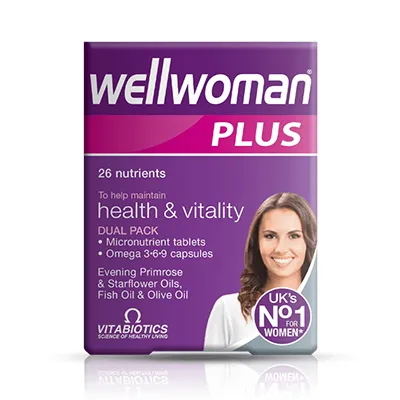 مکمل Wellwoman Plus Omega 3-6-9 از برند Vitabiotics