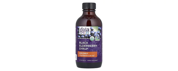 مکمل Kids, Black Elderberry Syrup از برند Gaia Herbs