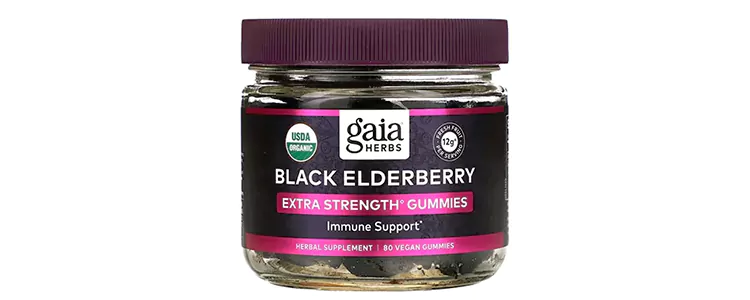 مکمل Black Elderberry, Immune Support Gummies از برند Gaia Herbs