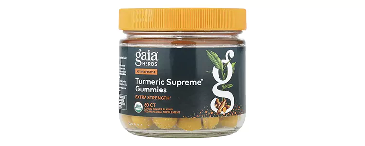 مکمل پاستیلی Turmeric Supreme, Lemon Ginger از برند Gaia Herbs