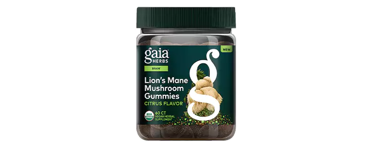 مکمل پاستیلی Lion's Mane Mushroom , Citrus از برند Gaia Herbs