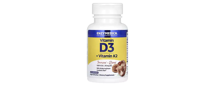 مکمل ویتامین D3 + ویتامین K2 از برند Enzymedica